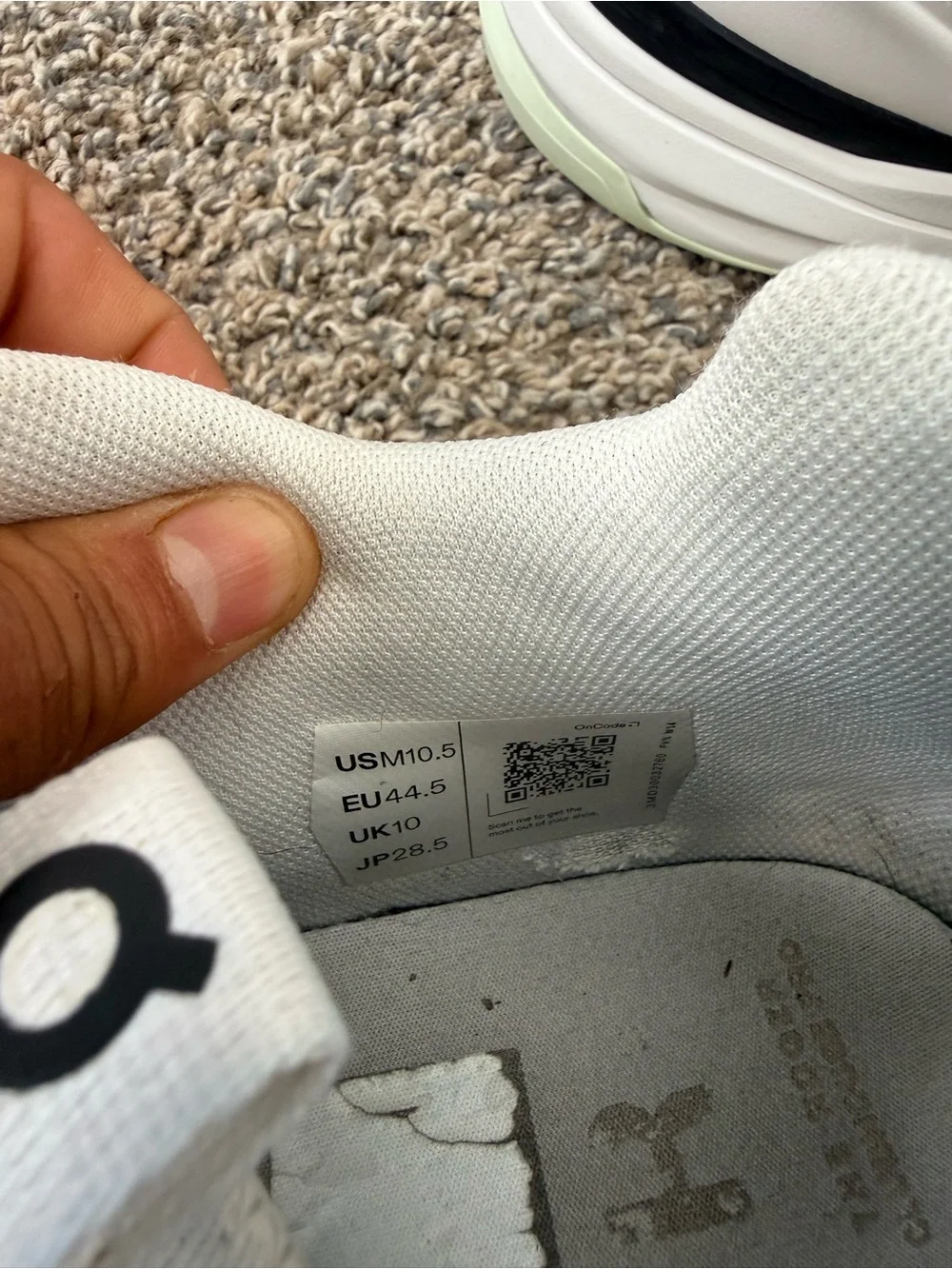 On Running Men's White Sneakers with Pale Green Accents
